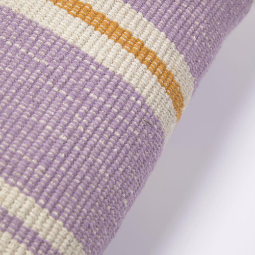 Purple Stripe Hannah Cotton Outdoor Cushion Cover
