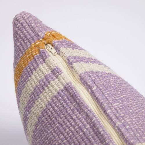 Purple Stripe Hannah Cotton Outdoor Cushion Cover