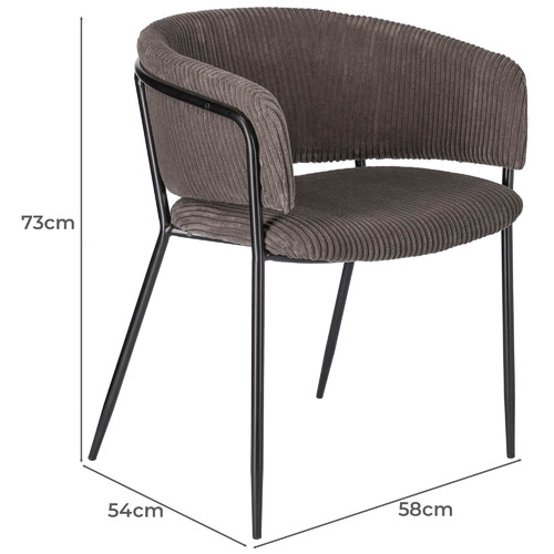 Myrsky Corduroy Upholstered Dining Chairs