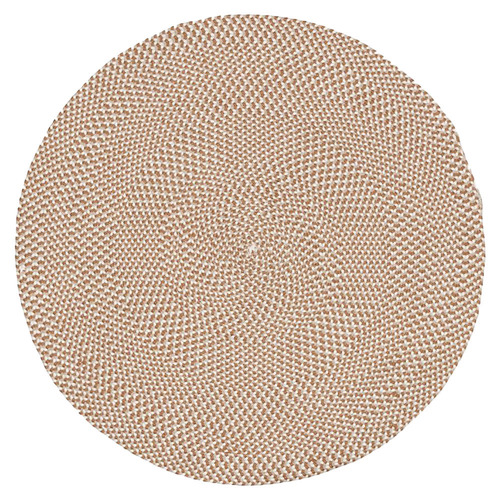 Beige Rajtan Power-Loomed Round Rug