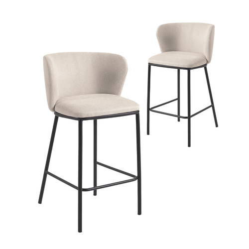 65cm Claire Chenille Barstools | Temple & Webster
