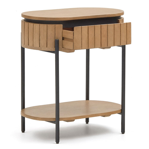 Lagan Mango Wood Bedside Table with Drawer