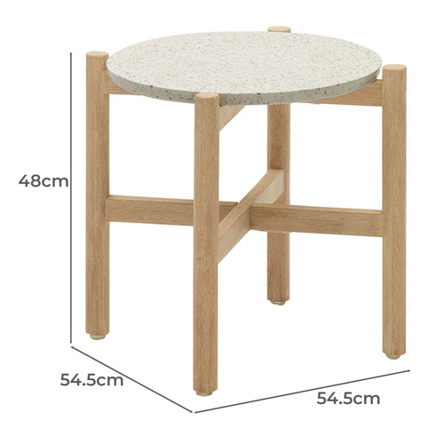 Povel Eucalyptus Wood Outdoor Side Table 