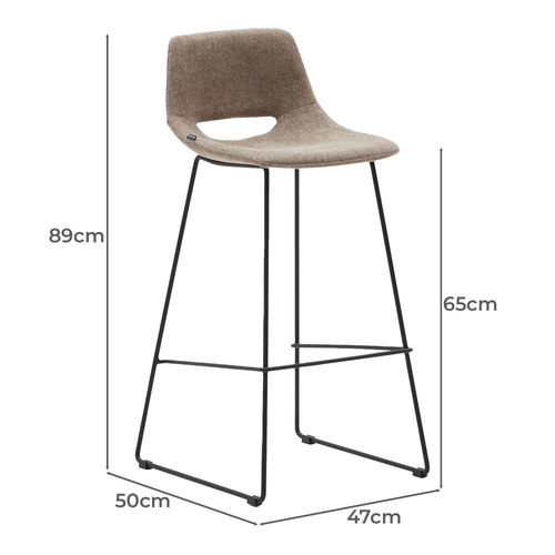 65cm Sumara Chenille Barstools
