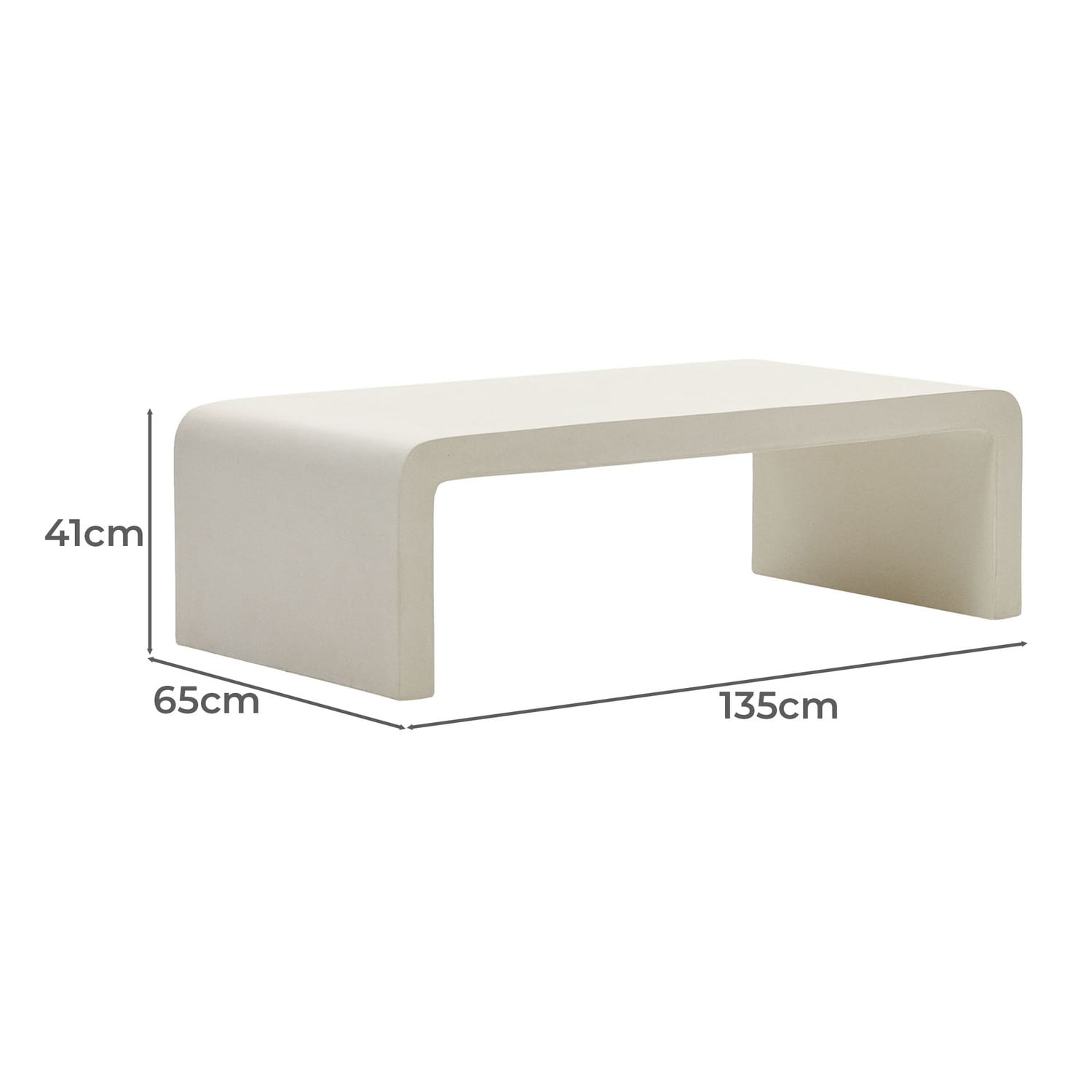 135cm Aksdal Cement Outdoor Coffee Table