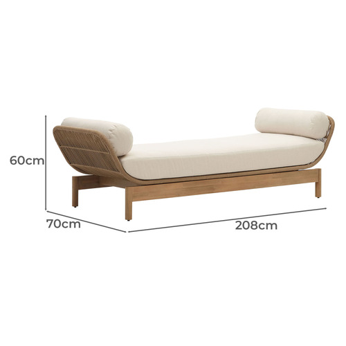 Dalfred Acacia Wood Outdoor Daybed Temple & ster