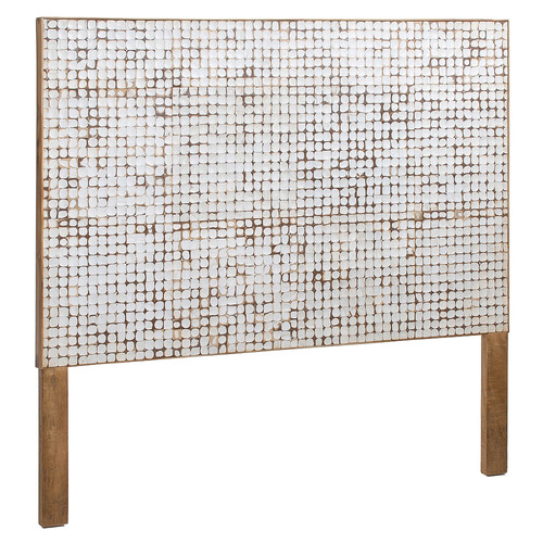 Meg Mango Wood Headboard with Coconut Chips