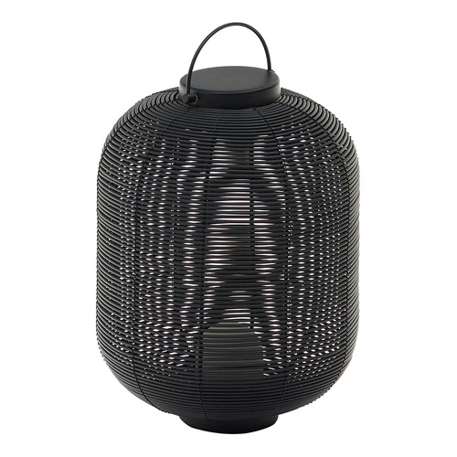 Black Riley Synthetic Rattan Portable Lamp