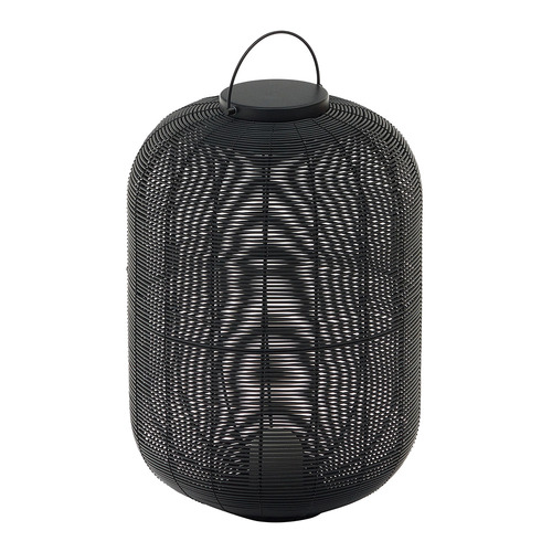 Black Riley Synthetic Rattan Portable Lamp