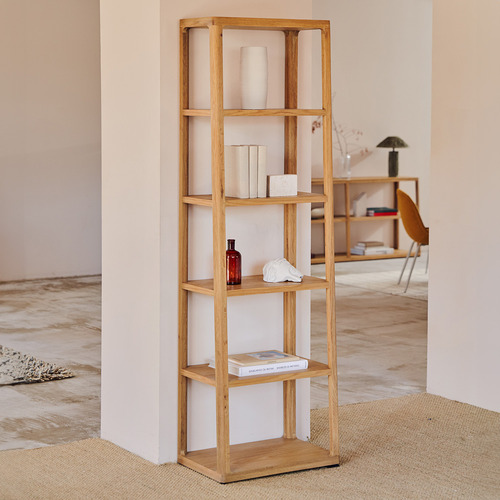 Bonnie 6 Tier Oak Wood Shelving Unit