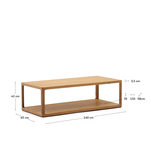Bonnie Oak Wood Coffee Table