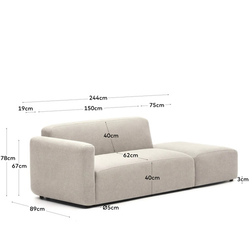 Addison 2 Seater Sofa & Ottoman Set