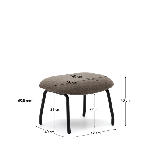 Bettina Chenille Footstool