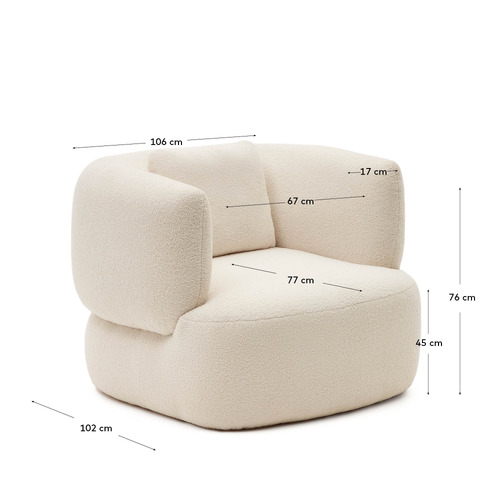 Cream Penelope Boucle Armchair
