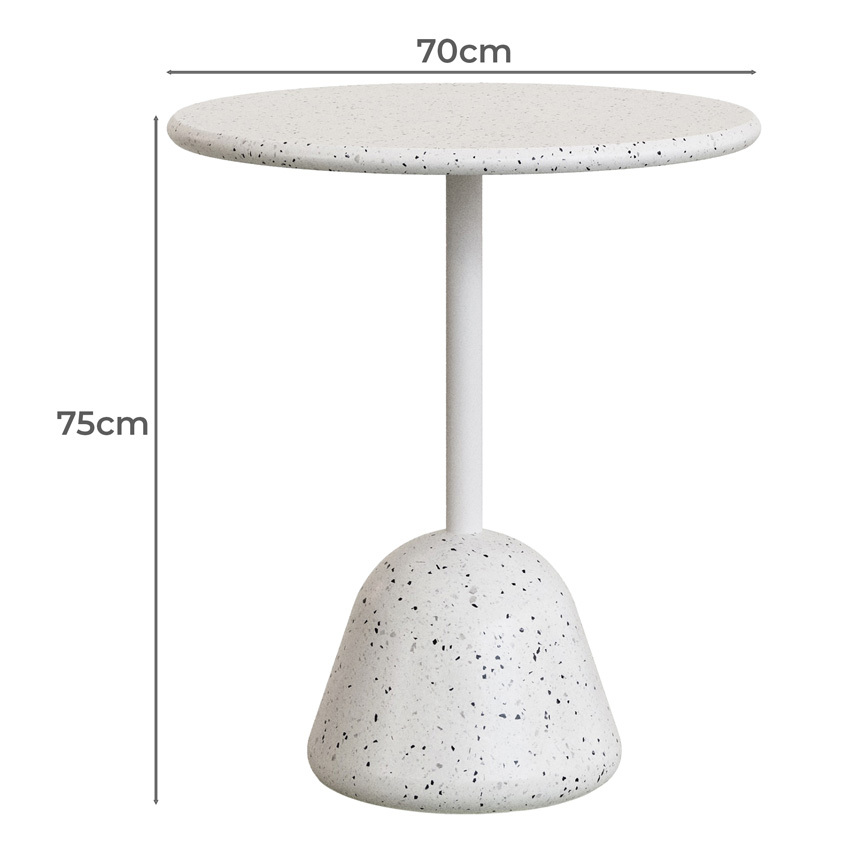 White Ferdin Terrazzo Outdoor Dining Table