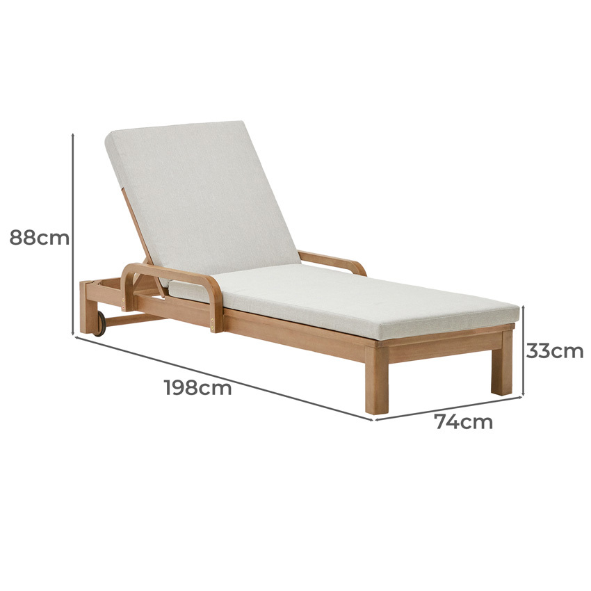 Alessa Eucalyptus Wood Sun Lounger