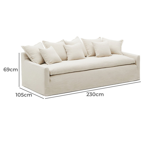 Lynea 3 Seater Linen Sofa