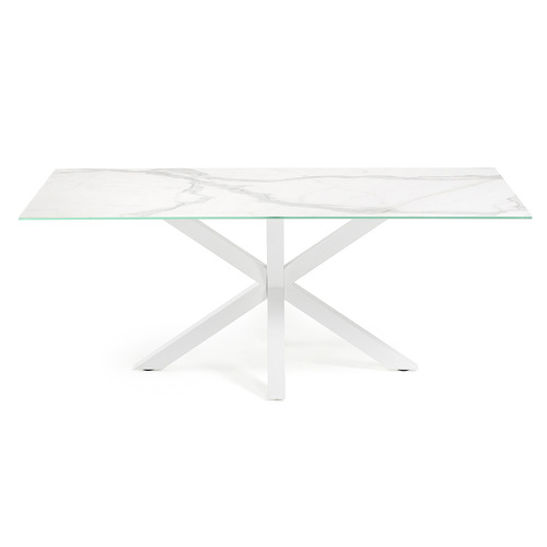 White Camille Marbled Dining Table