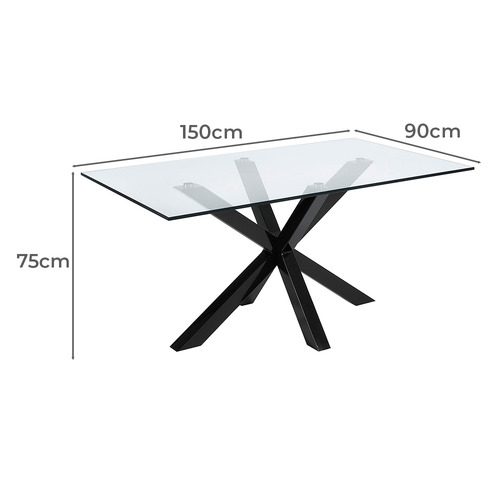 Laurent Tempered Glass Dining Table