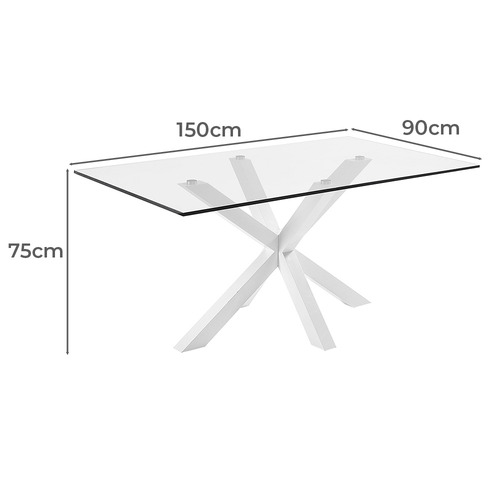 Laurent Tempered Glass Dining Table