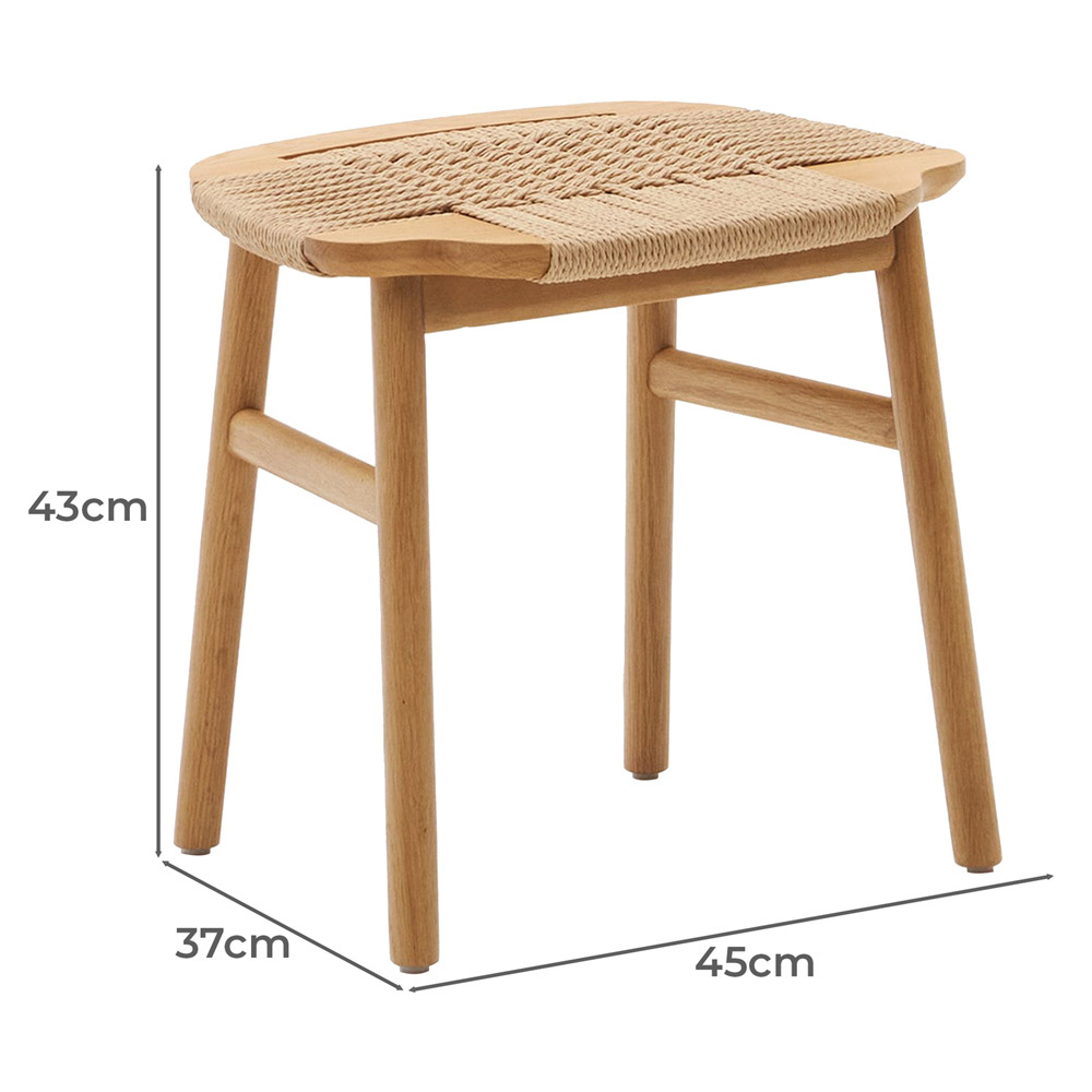 Celeste American Oak Wood Accent Stool