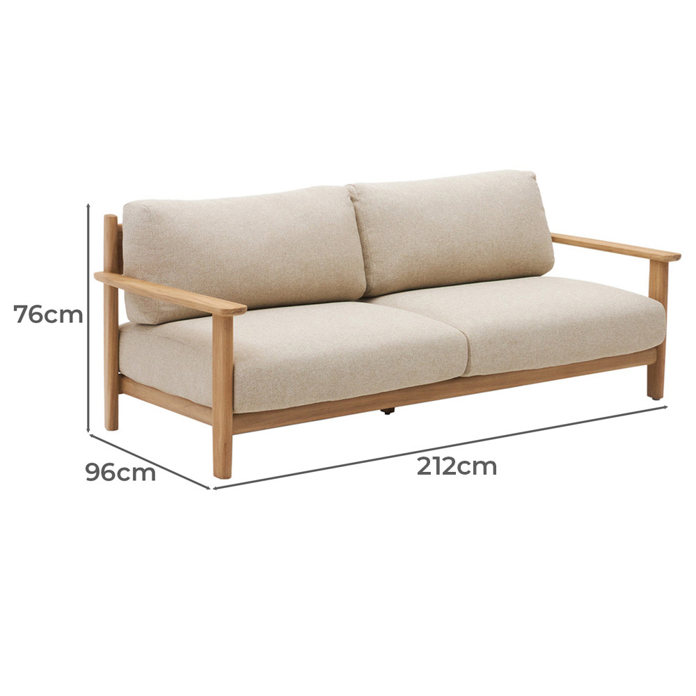 3 Seater Adleigh Teak Wood Outdoor Sofa