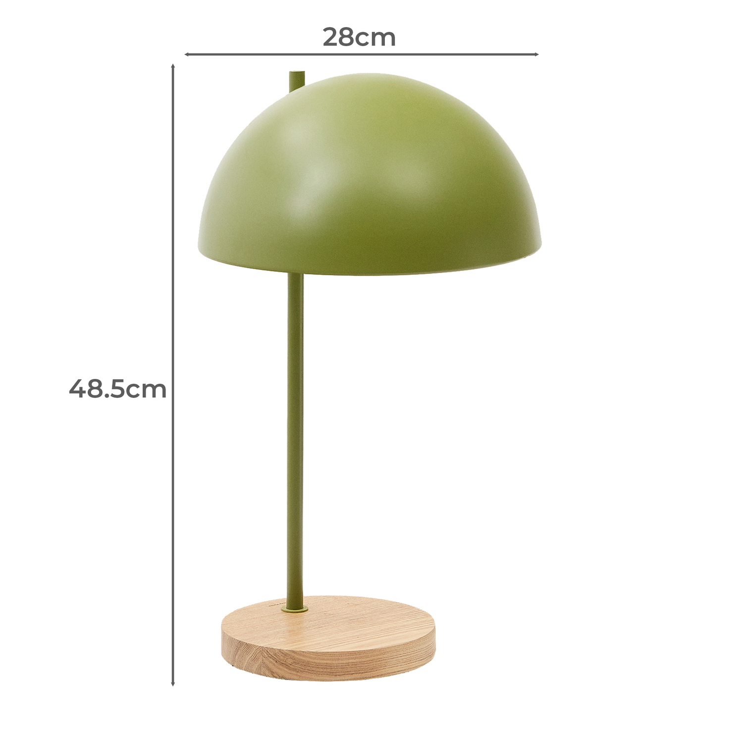 49cm Uzair Ash Wood & Metal Table Lamp