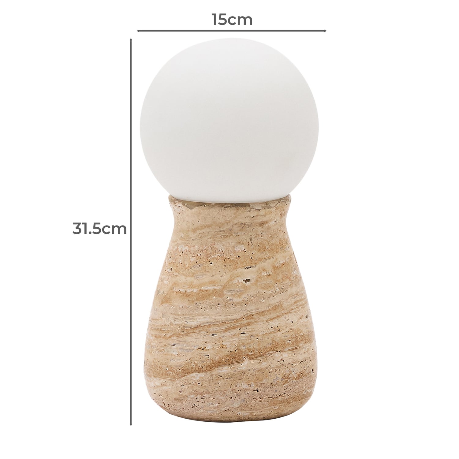 32cm Niamh Travertine Table Lamp