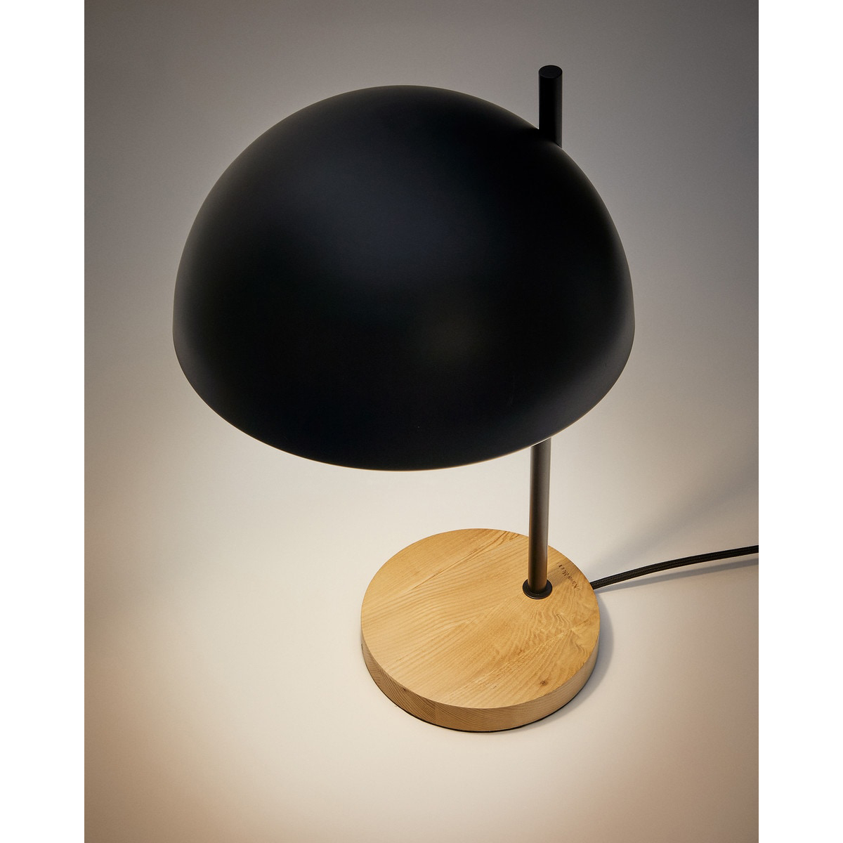49cm Uzair Ash Wood & Metal Table Lamp