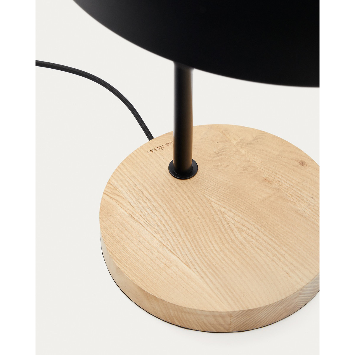 49cm Uzair Ash Wood & Metal Table Lamp