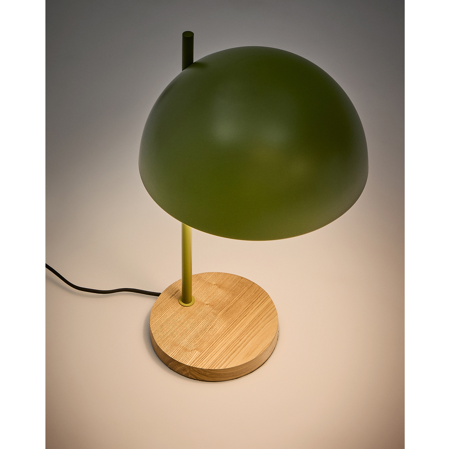 49cm Uzair Ash Wood & Metal Table Lamp
