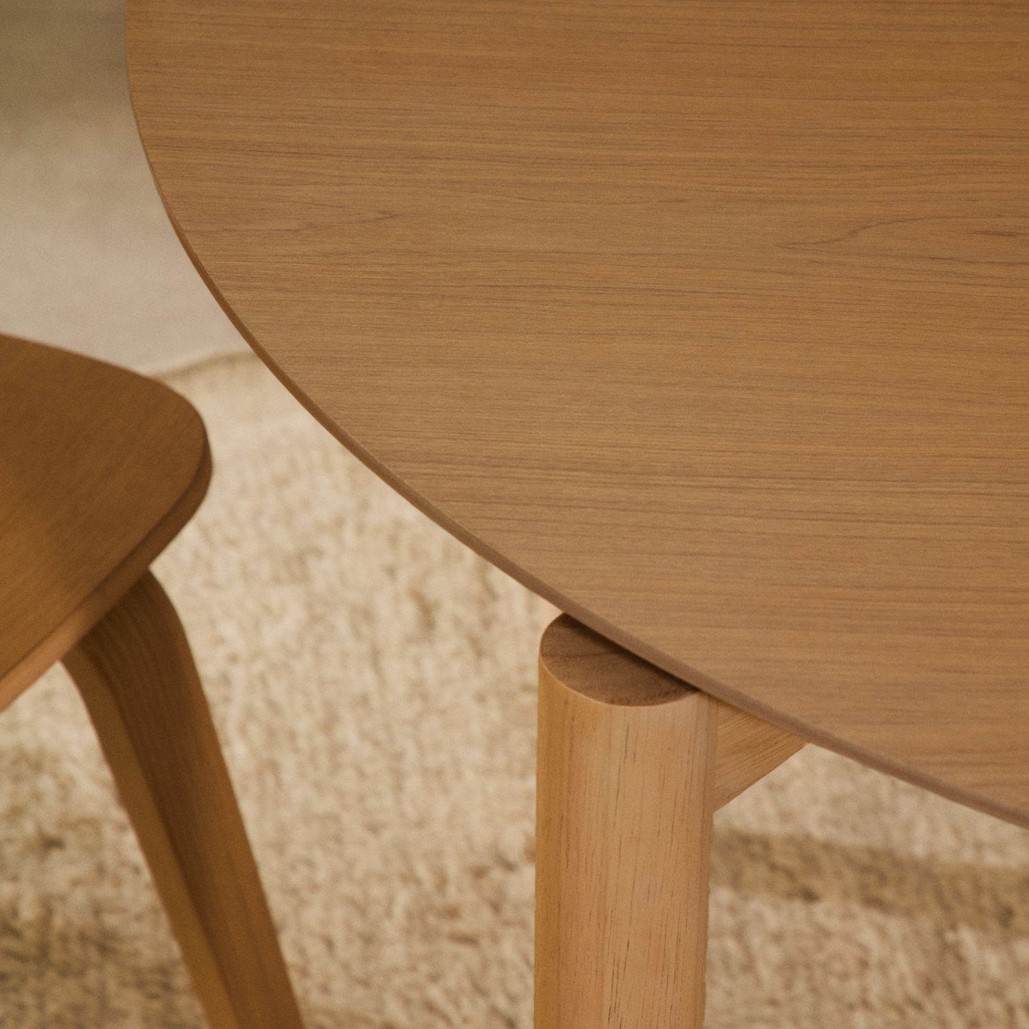 Venice Round Rubberwood Dining Table