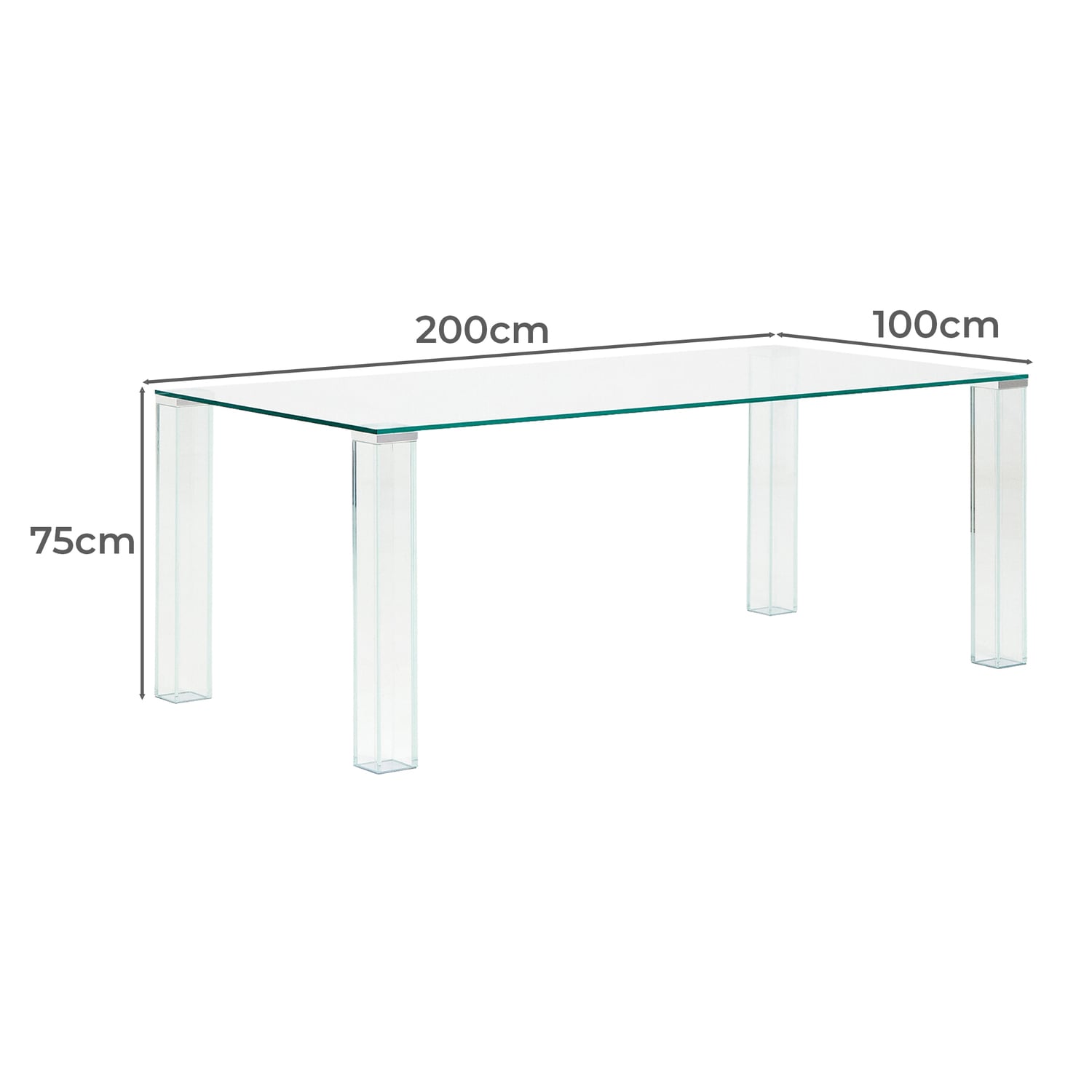 Amelia Glass Dining Table