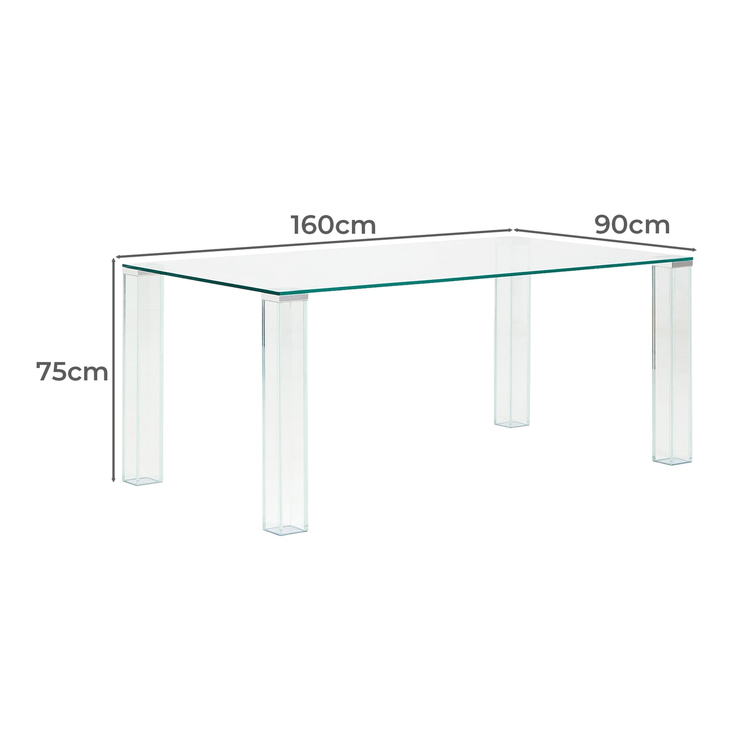 Amelia Glass Dining Table