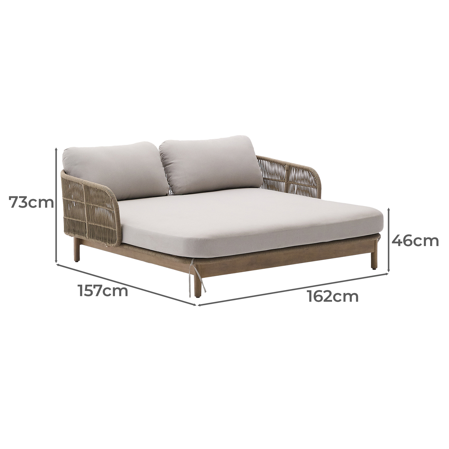 Evans Acacia Wood Outdoor Daybed