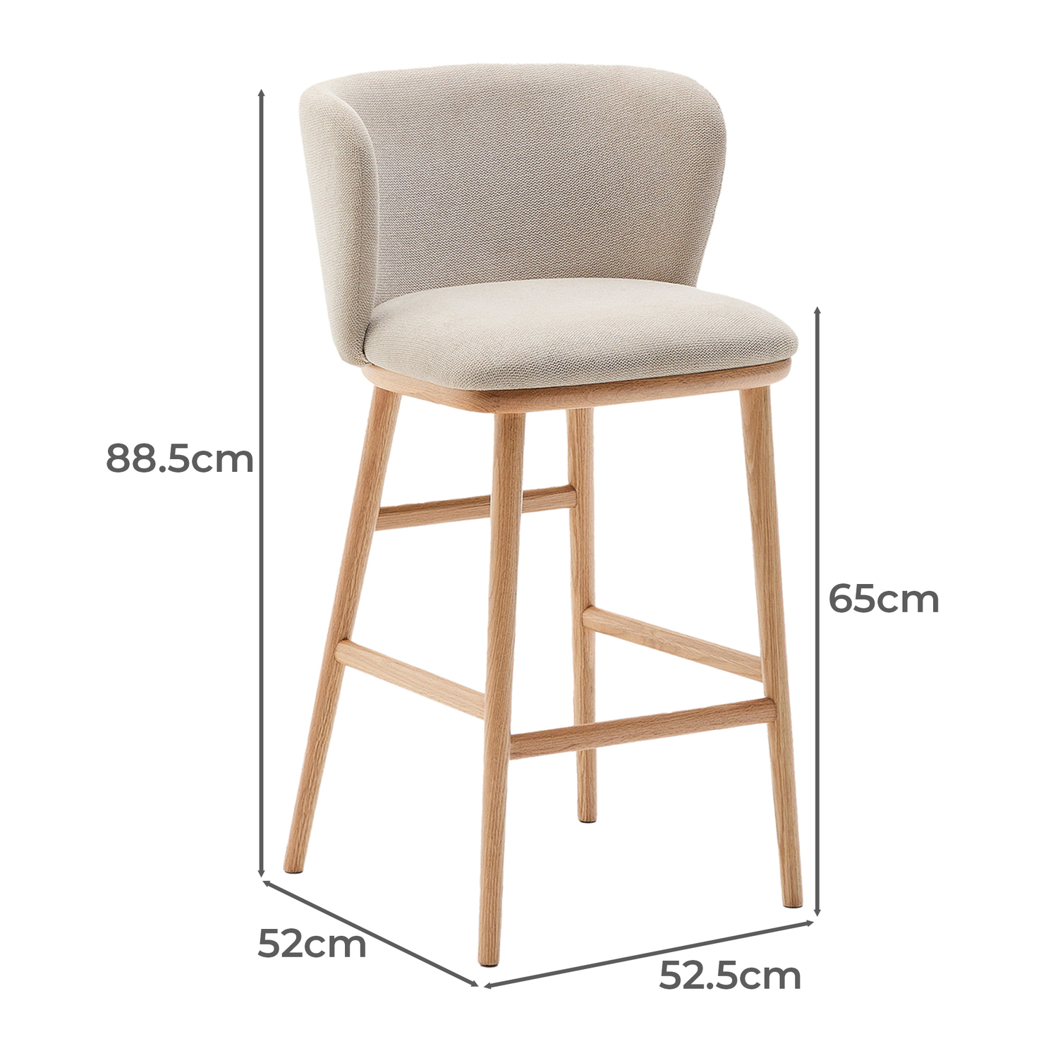 65cm Collins Chenille Bar Stools