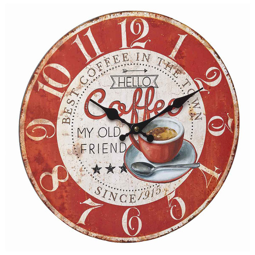 33.7cm Coffee Vintage Wall Clock