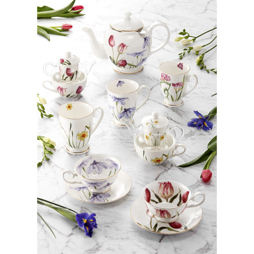 2 Piece Floral Symphony Tulip Cup & Saucer