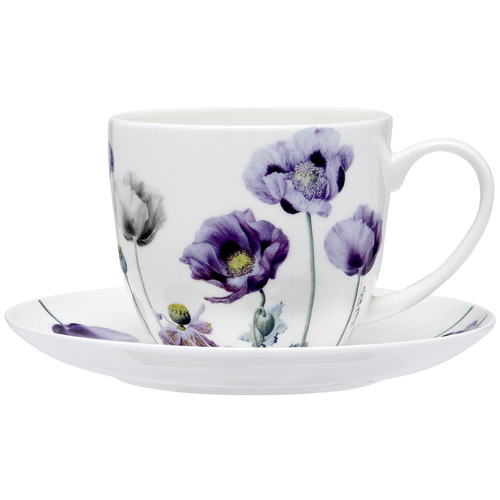 3 Piece Purple Poppies AWM Teapot & Teacup Set
