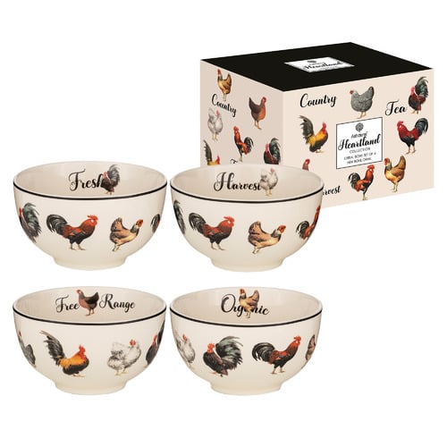 4 Piece Heartland 13.5cm New Bone China Cereal Bowl Set