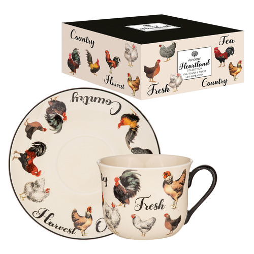 Heartland 400ml New Bone China Cup & Saucer