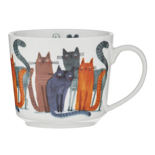 Quirky Cats Fur Friends 280ml New Bone China Cup & Saucer