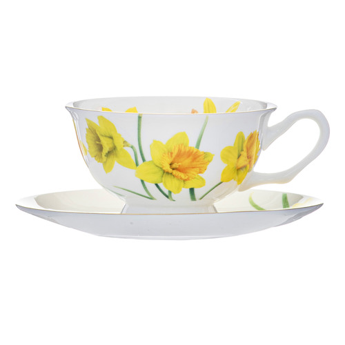 2 Piece Botanical Symphony Daffodil Cup & Saucer Set