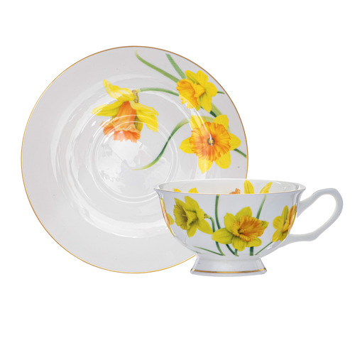 2 Piece Botanical Symphony Daffodil Cup & Saucer Set
