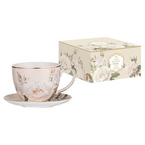 Cream Elegant Rose 310ml Cup & Saucer