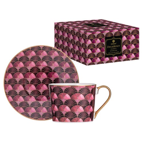 2 Piece Decadence New Bone China Cup & Saucer Set