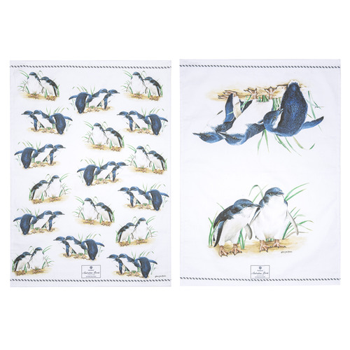 2 Piece Australian Birds Penguin Kitchen Towel Set
