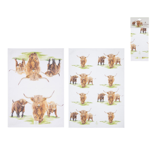 2 Piece Highland Herd Kitchen Towel Set