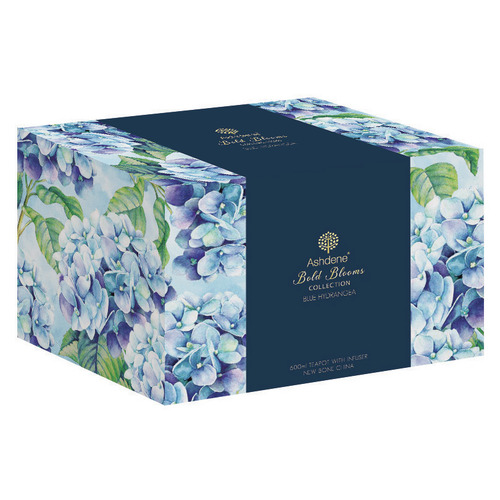 Blue Hydrangea Bold Blooms 600ml Teapot