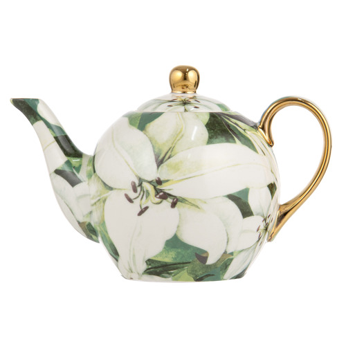 White Lily Bold Blooms 600ml Teapot